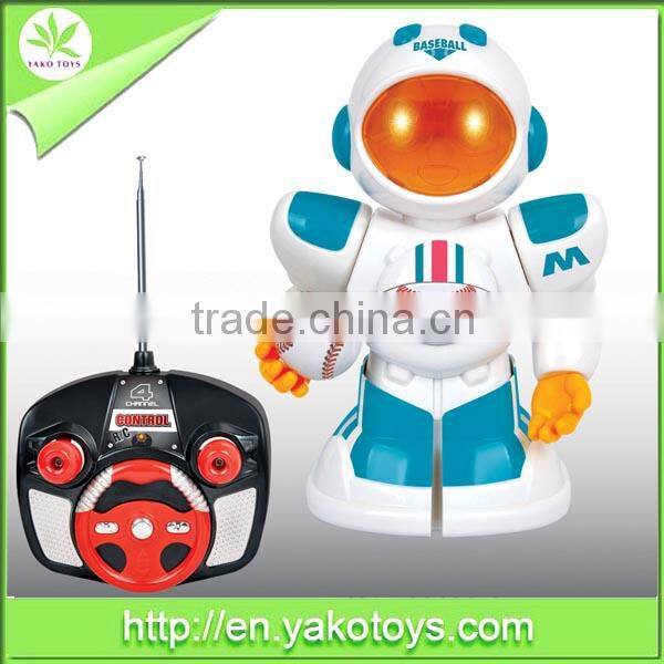 batteries operated with light and music 4 ch rc robot toy