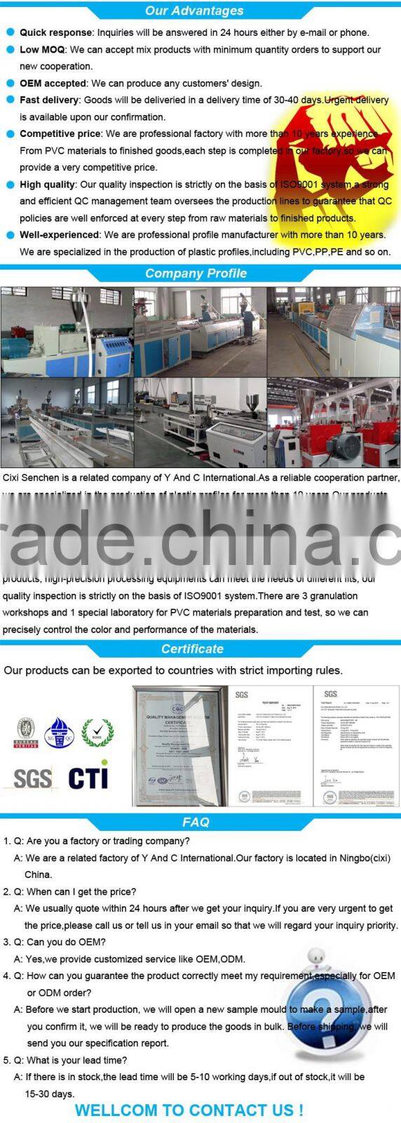 China 2016 wholesale crafts frame pvc extrusion profile