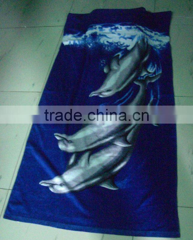 velour printed beach towel with pillow