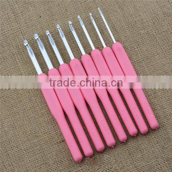 2015 New plastic handle crochet hook set, knitting needle crochet hook