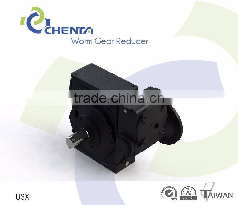 USX worm gear shaft 90mm worm electric motor right angle bevel gear reducer