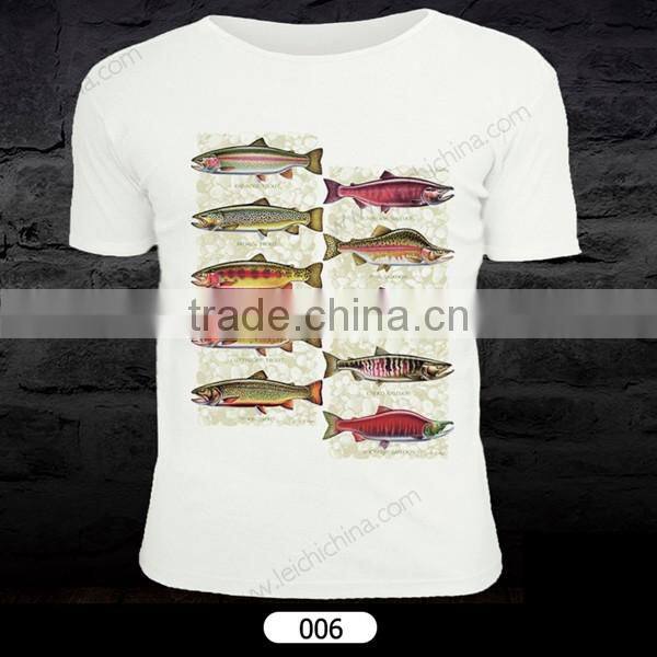 in stock customer design cotton polyster fishing t-shirt