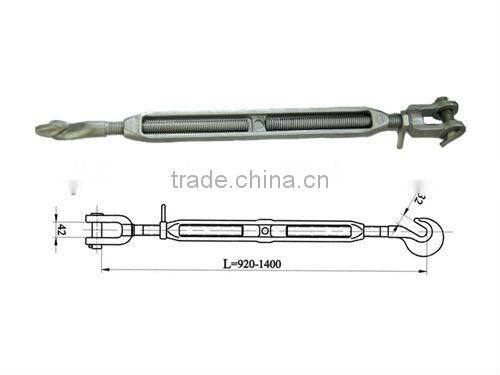 Hot dip galvanized Forged steel Open body Turnbuckle