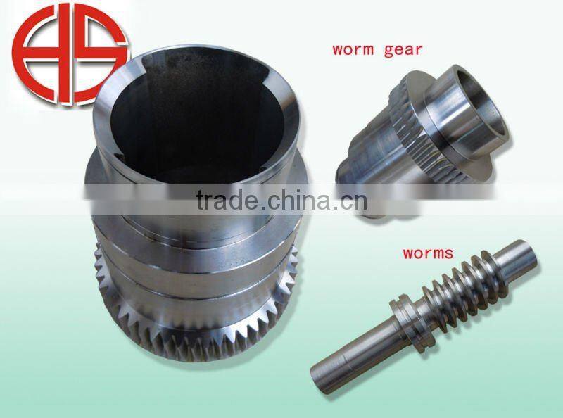 worm gear and worm wheel in oil machine