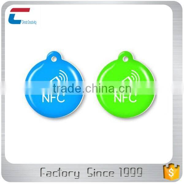 Latest product in China of passive NFC epoxy tag sticker 13.56mhz adhesive RFID tag