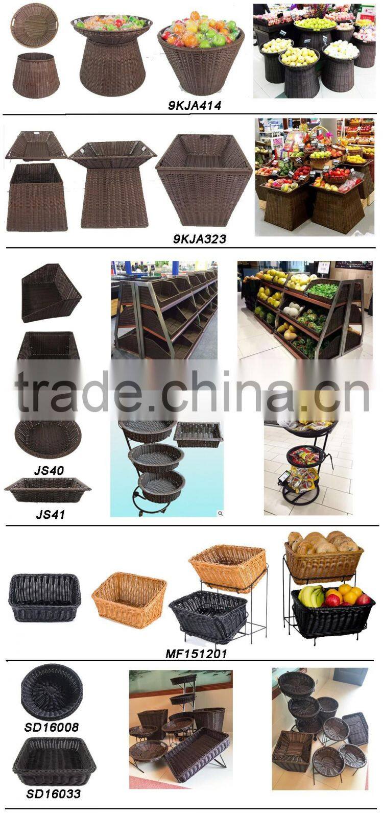 Supermarket Plastic Basket For Vegetable & Fruit Rack Storage Basket