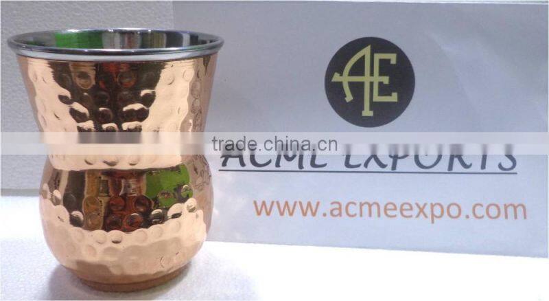 Hammered Copper With Steel Double Wall Moscow Mule Mug
