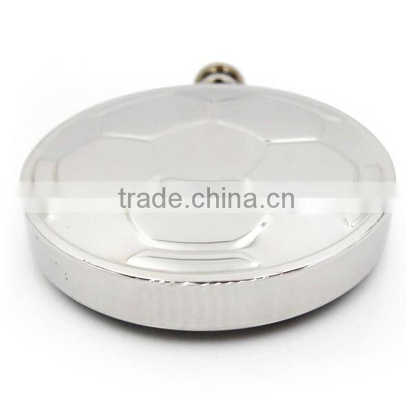 4.5 OZ stainless steel flagon football style bright polished circular flagon