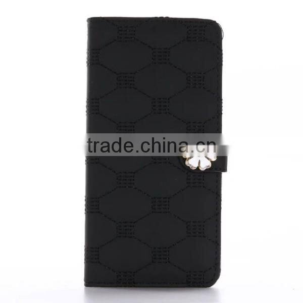 Embroidery embossing flower flip leather phone case with magnet clasp for iPhone 7 plus