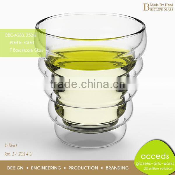 Professional Made by Hand Design Creative Ripple Glass Cup