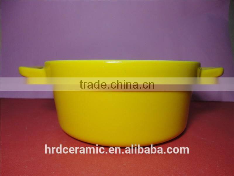 Fun yellow glazed soup bolw Ceramic glazed bowl / Decorative Bowl