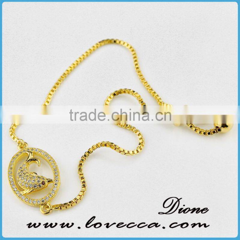 New arrival 24k real gold real platinum Cubic Zirconia jewelry Micro Pave bracelet