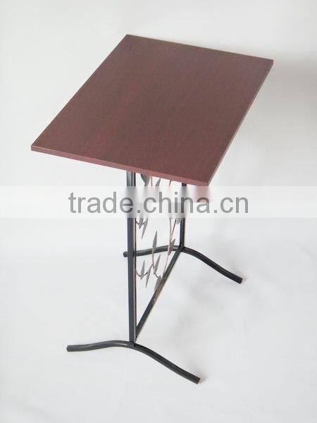 RH-4719 Hammered wood top Aviary wrought iron metal Console Table