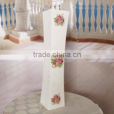 custom tall flower wooden floor vase