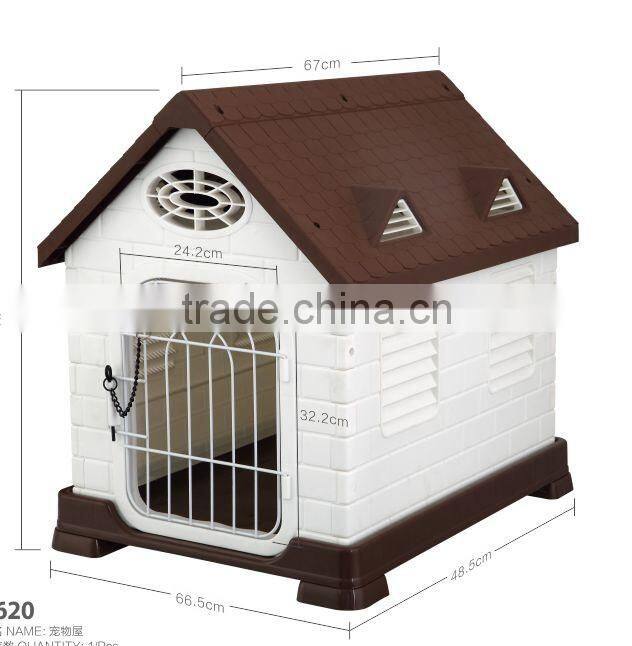 Waterproof Plastic Outdoor Pet House With Metal Door