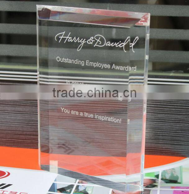 Alibaba China business crystal clear custom shaped acrylic awards