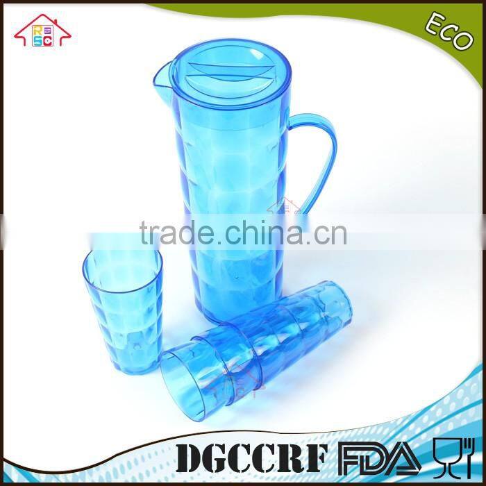 NBRSC set of 5 pcs plastic ps cold water jug drinking water kettle tea pot water jug with cups