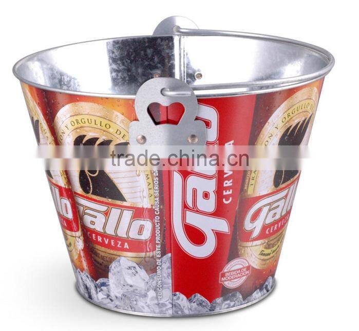 High Quality Chinese Factory Customized Logo Metal Galvanized Beer Ice Bucket