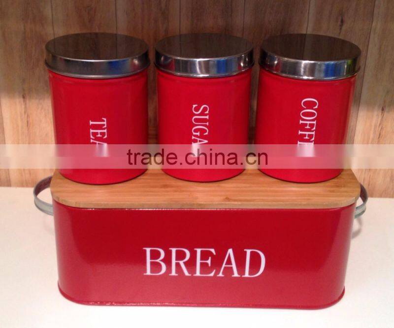 New Stylish Airtight Metal Tin Tea Coffee Sugar Canister Storage Bin with Flower Lid