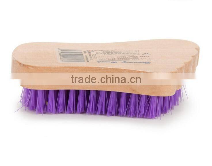 high quality Beech Wooden washing brush foot shape banister brush/Housework shoe brush