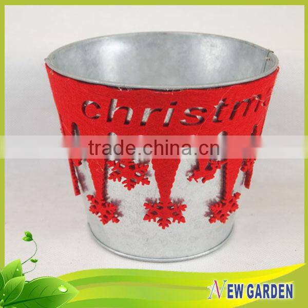 Exquisite unique flannelette and metal balcony flower pot