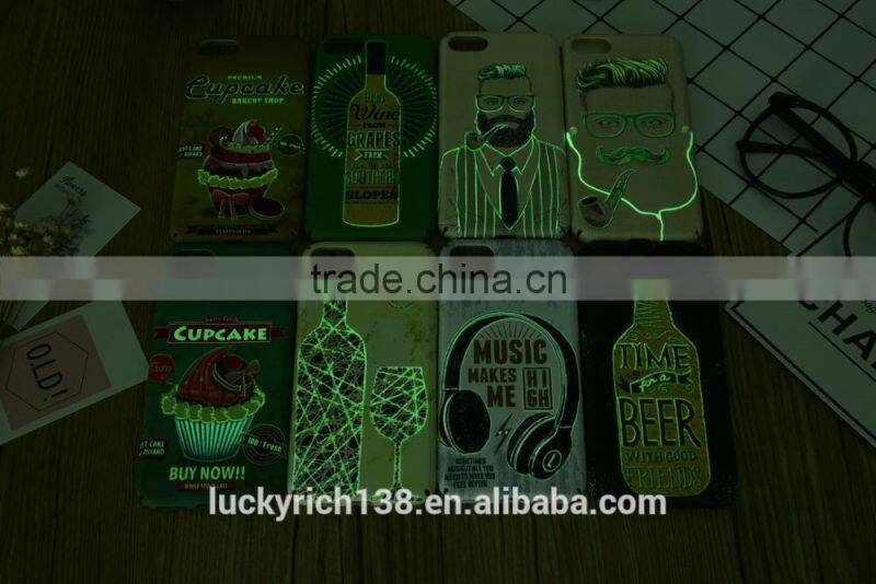 2017 new customized cool boy brushed luminous PC phone case for iPhone 6G/7G