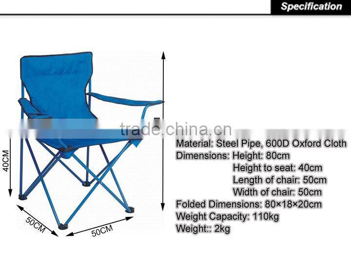 Lightweight fishing chair with cup holder