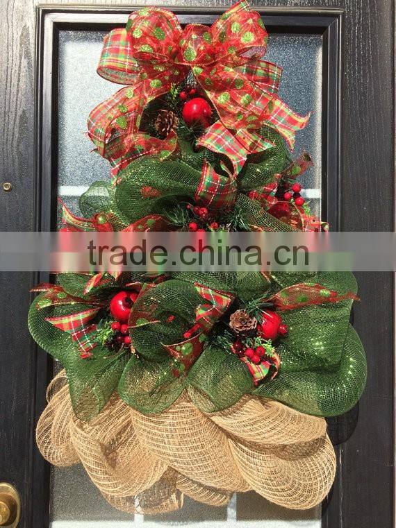 Deco Mesh Christmas Tree Wreath