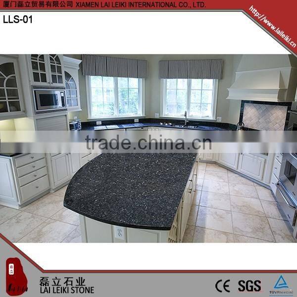 Durable square Blue Pearl blue polished granite dining counter top