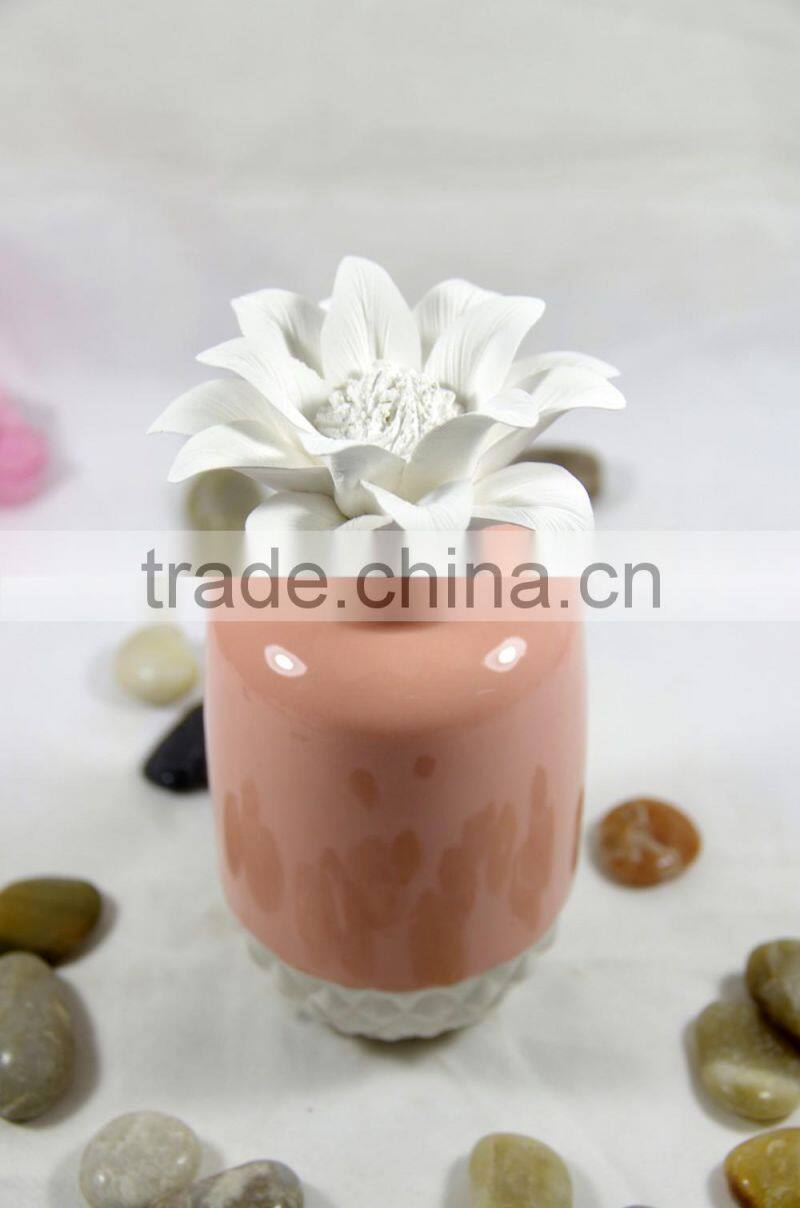 Natural lavender scented plaster flower fragrance diffuser with ceramic bottle