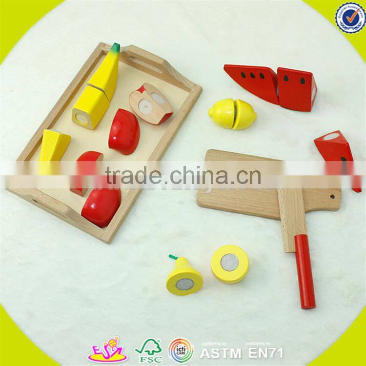 Wholesale funny wooden cutting fruits toy top quality wooden cutting fruits game pretend toy wooden cutting fruits toy W10B008