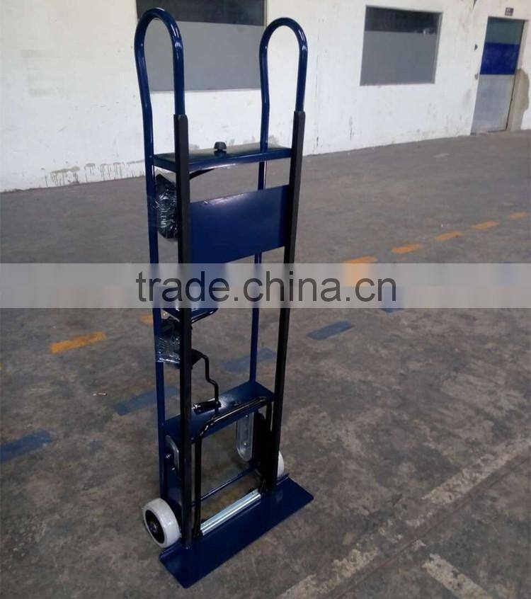 heavy duty two crank steel powered stair climbing hand truck for moving furniture
