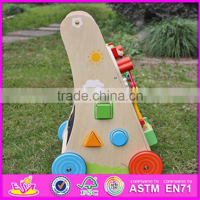 Funny toys toddlers wooden push toy shopping cart W16E068-S