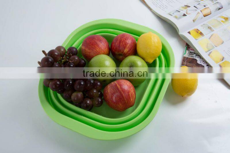 Silicone folding pots vegetables wash basin car portable fishing water bucket