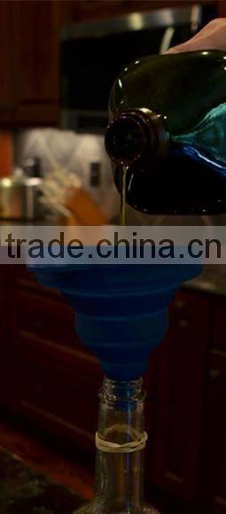 SB-0924 Food Grade Easy Clean silicone foldable funnel