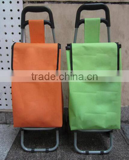 Foldable shopping trolley bag with wheels
