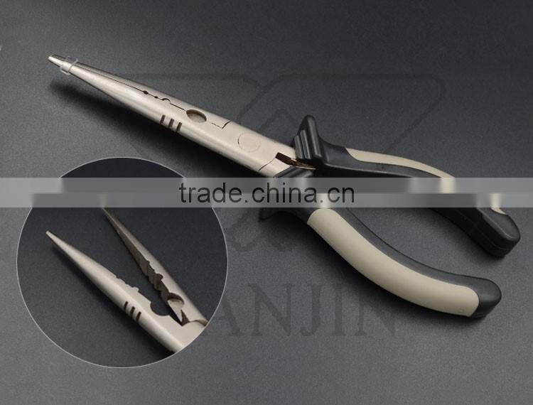 QJF-J36 Wholesale stainless steel fishing plier ,double color fishing plier with rubber handle