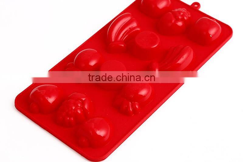 CBU28 FDA 12 connected Fruit shape silicone cake mould/ Pie pan