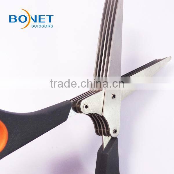 S97015C FDA qualified Stainless Steel 5 blades vegetables cutting scissors