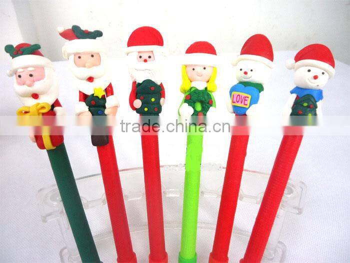 New Design Christmas Polymer Clay Pen Wholesale Can Custom Logo Promotional Ballpoint Pen Cheap Polymer Clay Pen Christmas Gifts