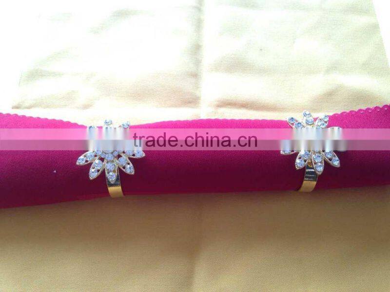 Gold Diamond Big Flower Shape Napkin Ring