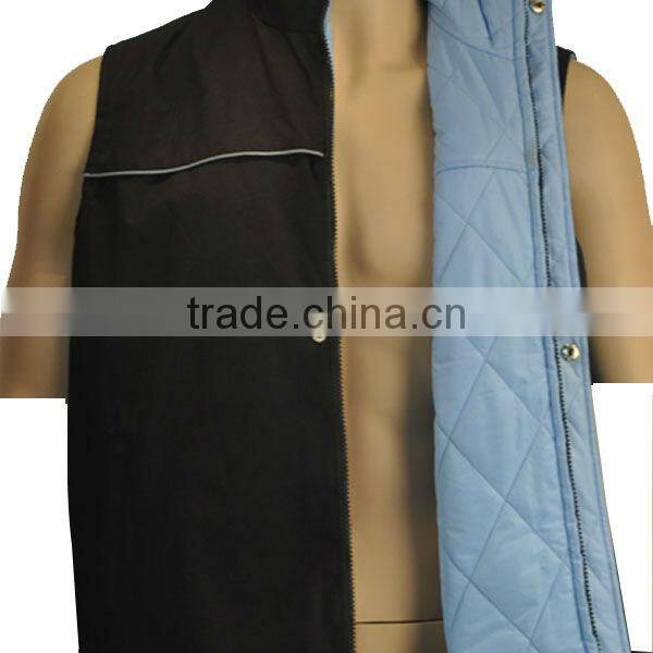 100 polyester mens casual winter vest in black