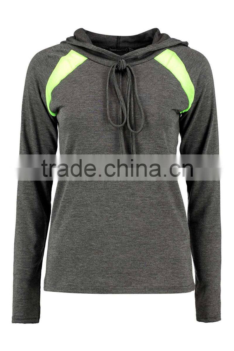 Women fashion sport wear hoodies/grey blank hoodies/trainning hoodies for women
