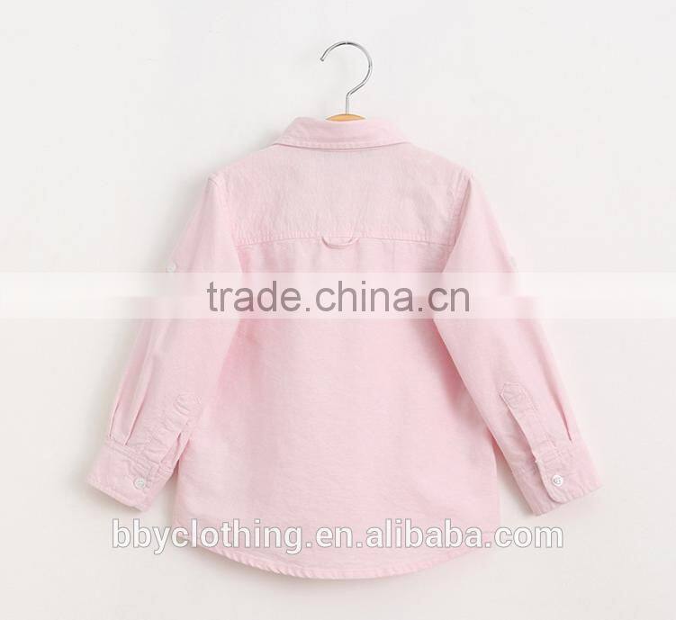 2016 high quality fall boy clothing pure colour children oem shirt with bow tie