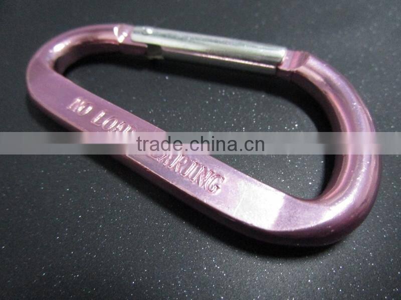 Aluminum silk/pink print climbing button carabiner stocklot