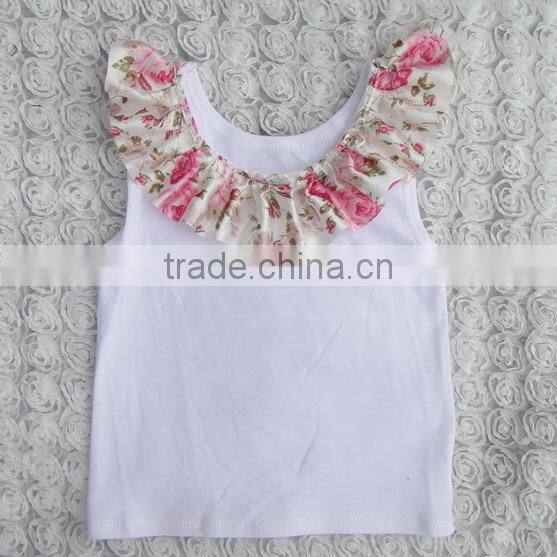 eye-catching girls fancy short tops with ruffles of diverse colors