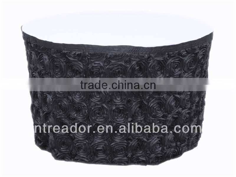 round rosette banquet table skirting for wedding