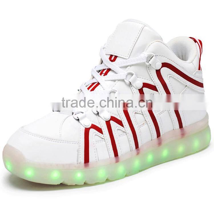 HFJH-18 wholesale PU Low MOQ led sports men shoes
