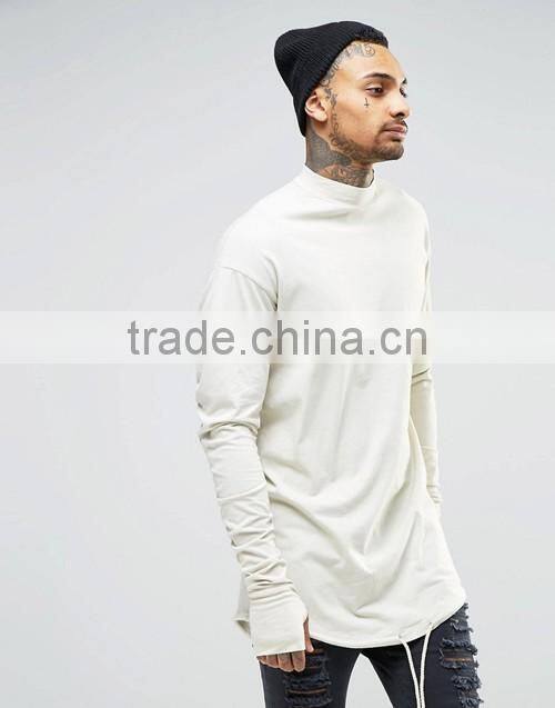 Top sale soft plain casual long sleeve turtle neck men t-shirt supplier in China