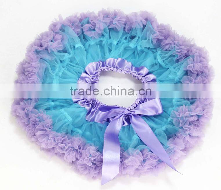 Fashion Baby Girls two-tone Fluffy Chiffon Princess Ballet Dance Tutu Pettiskirt